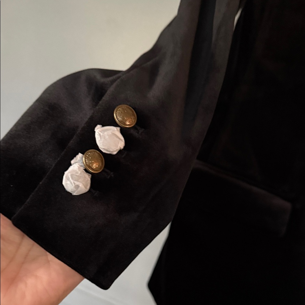 Express Black Velvet Single-Button Blazer - Picture 5 of 11